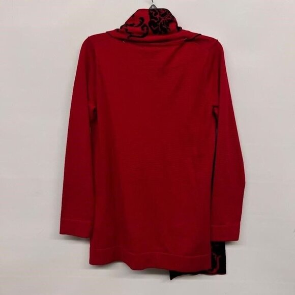 Cable & Gauge for Macy's red long sleeve crewneck sweater coordinating scarf Med - Picture 3 of 5